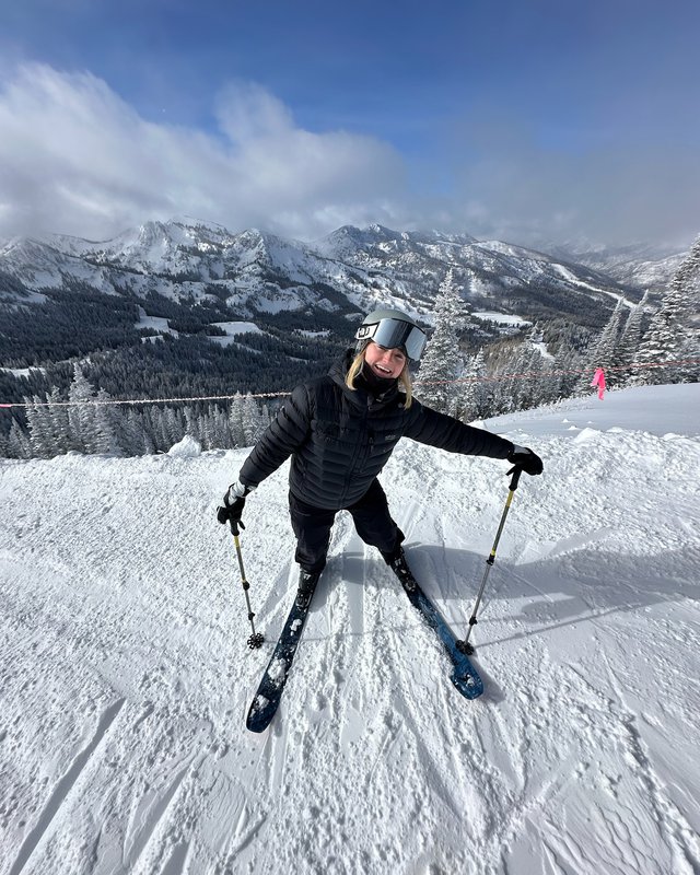 Skiing in the mountains